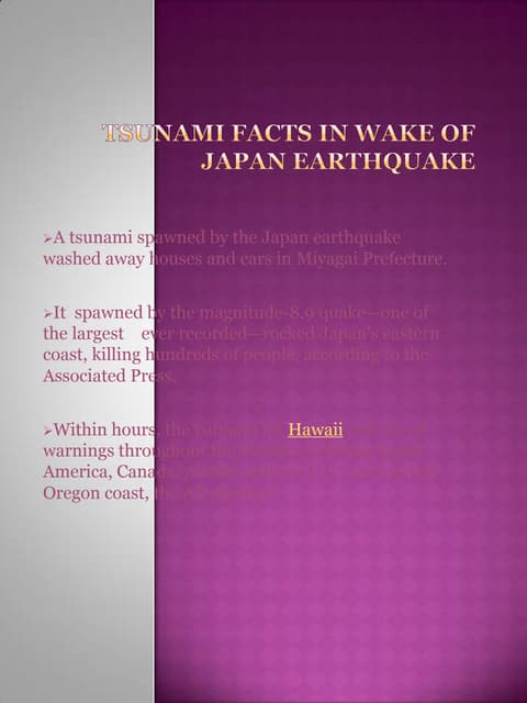 Bad work, Tsunami in Japan