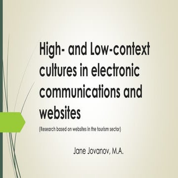 High- and Low-context cultures in electronic communications and