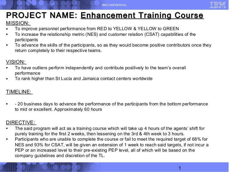 Enhancement Training Course Program Overview