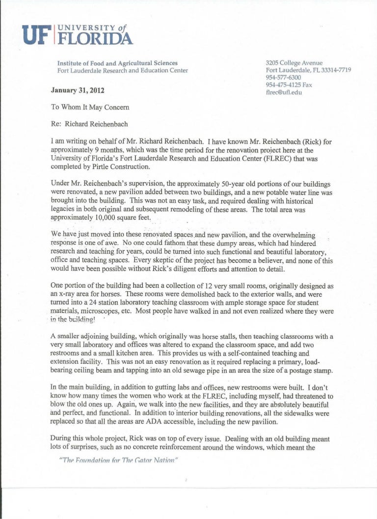 UF Dr Elliott Letter