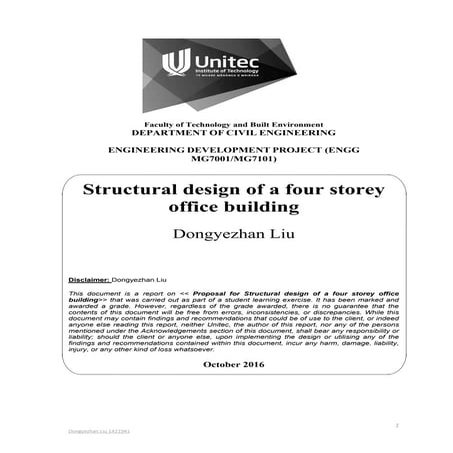 Structural design of a four storey office building