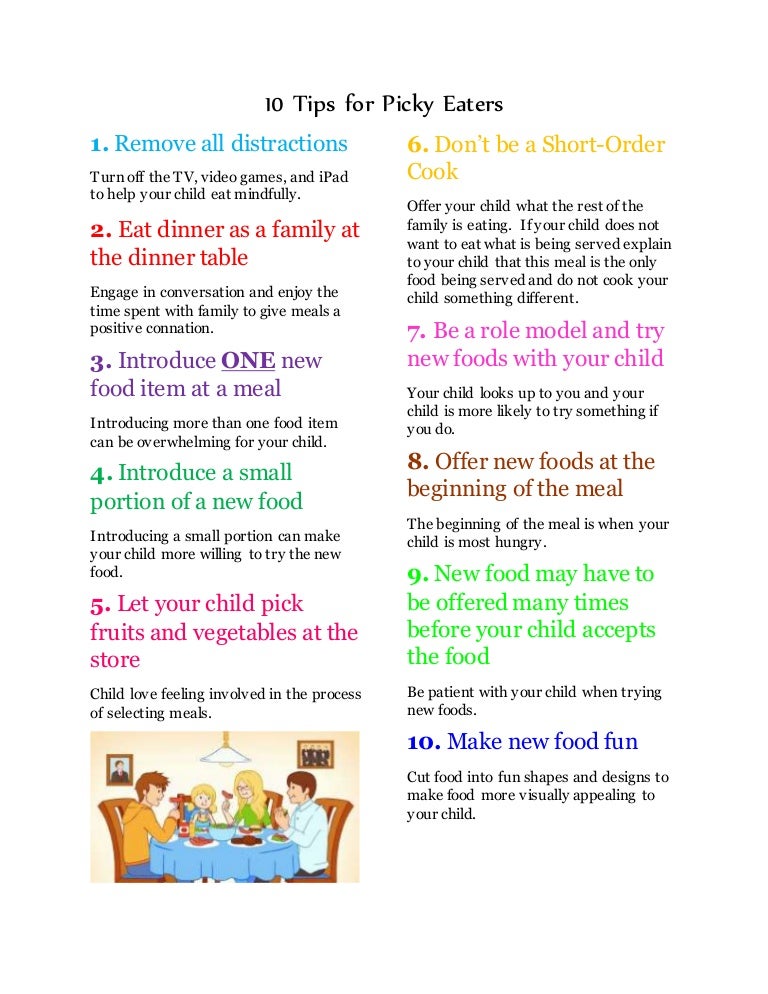 10 Tips for Picky Eaters