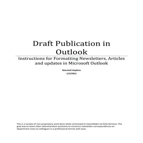 Work Sample - Draft Publication Manual