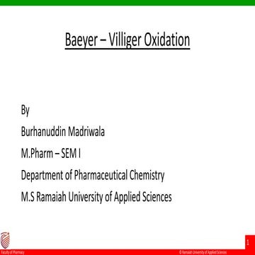 Baeyer villiger oxidation