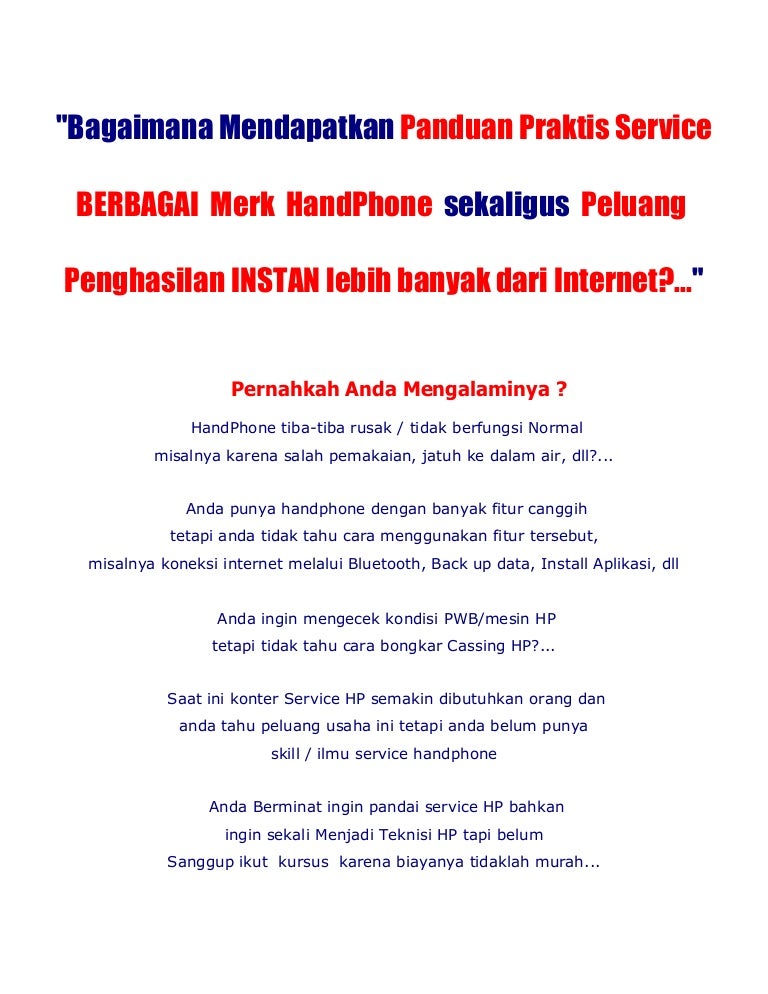 Bagaimana Mendapatkan Panduan Praktis Service Berbagai Bagaimana Mendapatkan Panduan Praktis Service Berbagai
