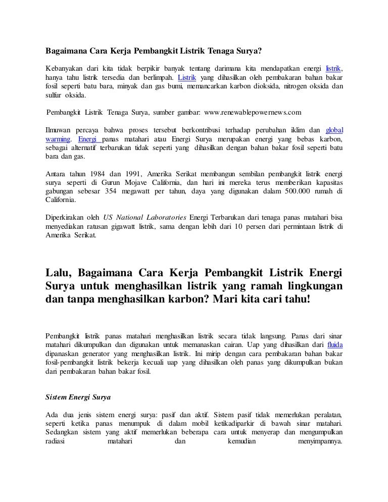 Bagaimana Cara Memanfaatkan Tenaga Surya