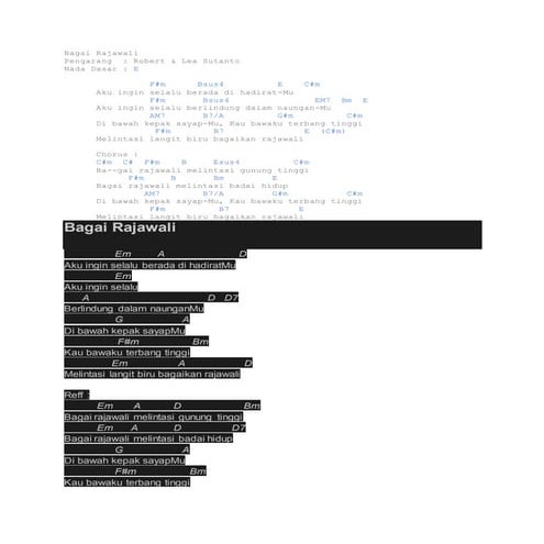Lingkupiku Not Angka Bagai rajawali