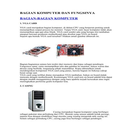 Bagian komputer dan fungsinya