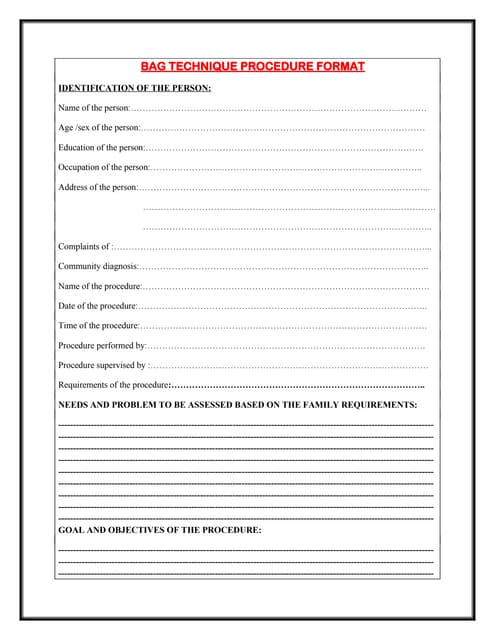 BAG TECHNIQUE PROCEDURE FORMAT -EVALUATION II.docx
