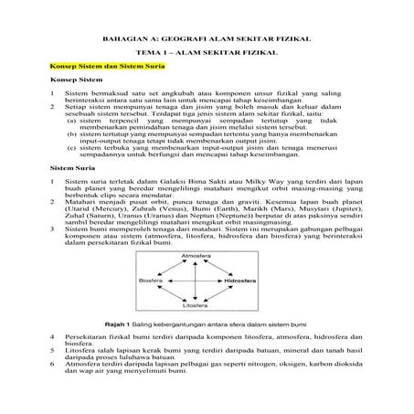 Geografi STPM-Bahagian A-Tema Sistem Bumi