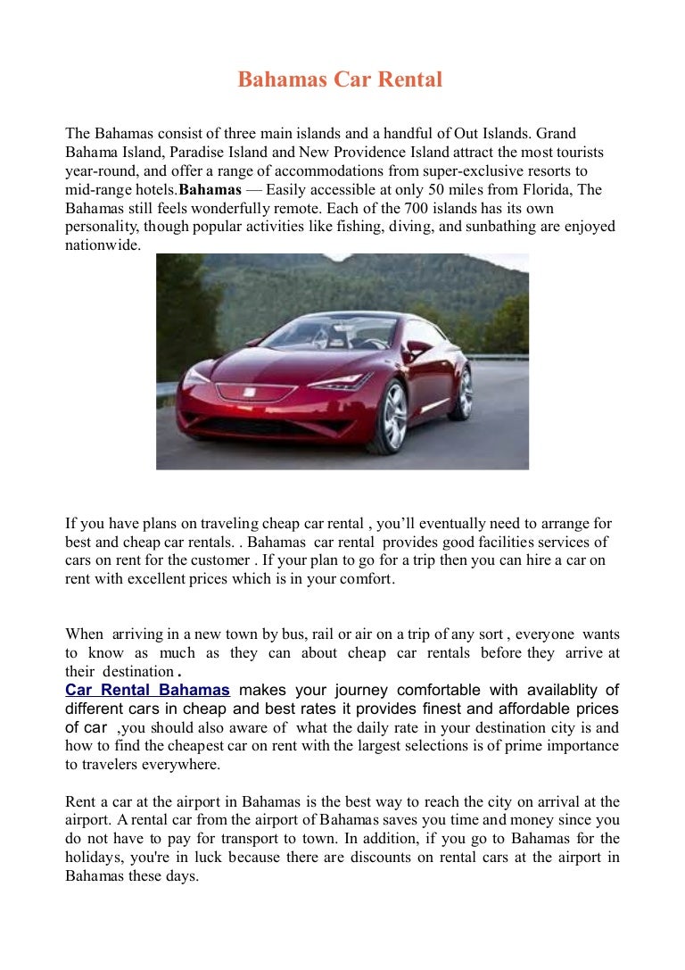 Car Rental Bahamas