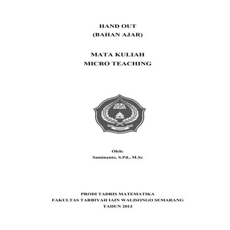 Contoh RPP Pelaksanaan Micro Teaching PGMI UIN Jakarta | DOCX