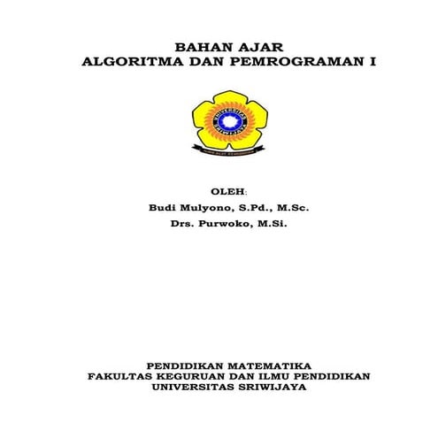 Bahan ajar algoritma dan pemrograman i | PDF