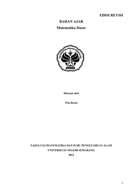 Bahan ajar matematika dasar universitas