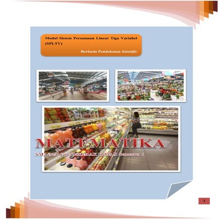 Bahan ajar materi spltv kelas x semester 1