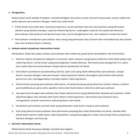 Bahan ajar rekonsiliasi bank