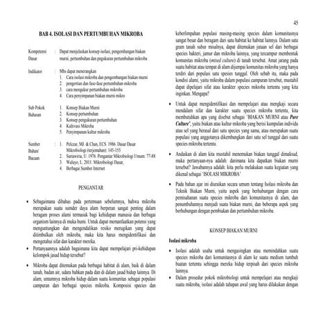 BAHAN BACAAN BAB 4 - Isolasi dan Pertumbuhan Mikroba.pdf