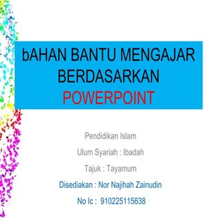 Bahan bantu mengajar ibadah  tayamum