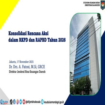 Bahan Dirjen Konsolidasi Rencana Aksi dalam RKPD dan RAPBD Tahun 2026 ...