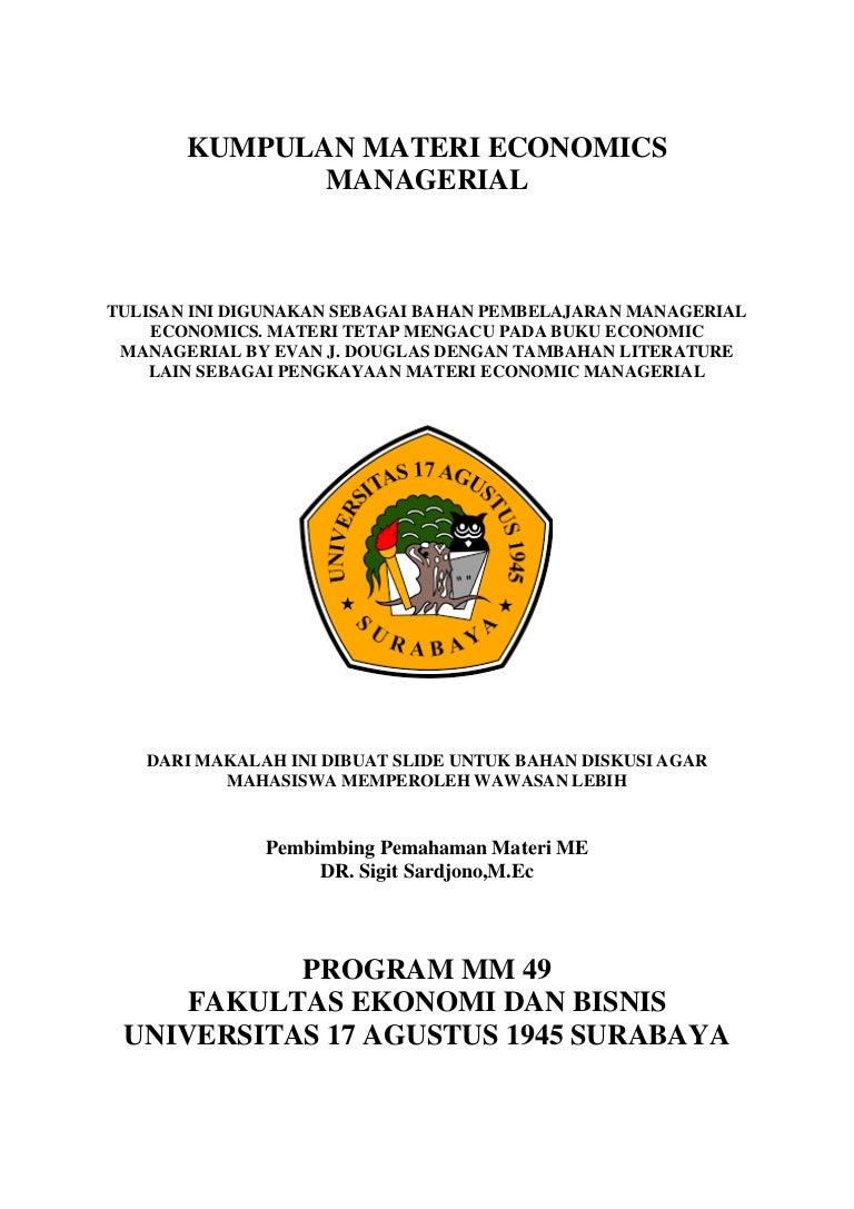 Bahan Diskusi Economics Managerial