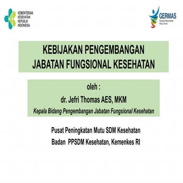 Kebijakan Jabatan Fungsional Kesehatan