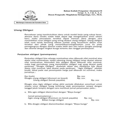 Bahan kuliah pengantar akuntansi ii  utang obligasi