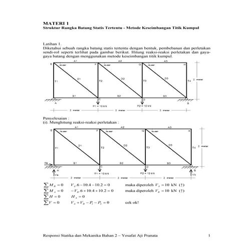 contoh soal menghitung momen ultimate pada balok | PDF