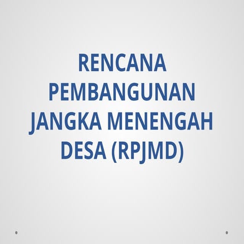 Bahan Tayang Rencana Pembangunan jangka menengah.pptx