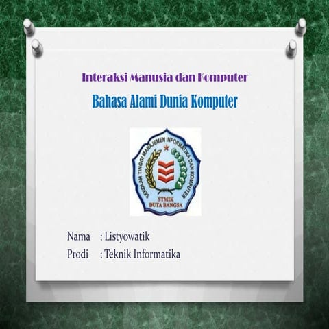 Bahasa alami di dunia komputer imk