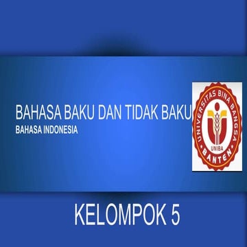 Bahasa baku dan tidak baku | PPTX