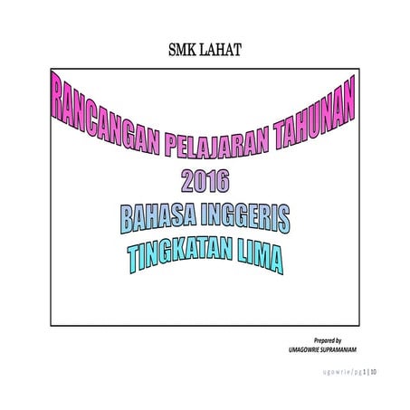 RPT ENGLISH LANGUAGE FORM 5 2016