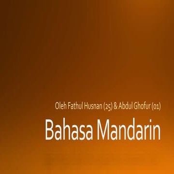 Bahasa Mandarin