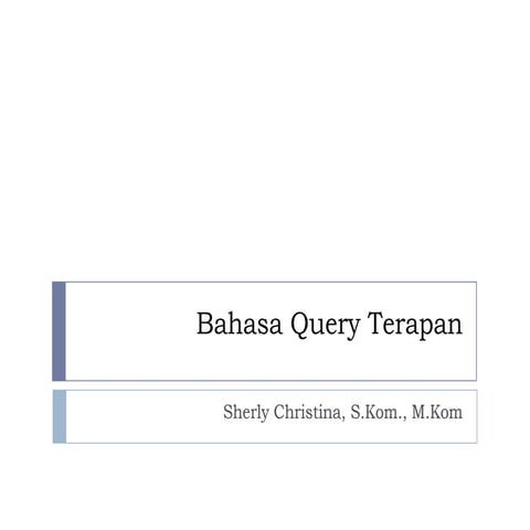 Bahasa Query Terapan
