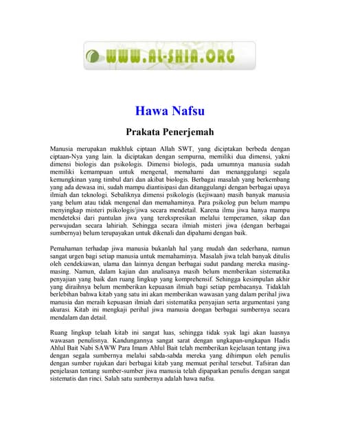 Bahaya hawa nafsu