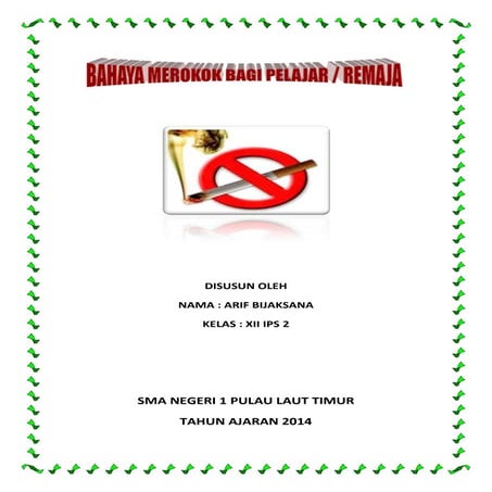 Bahaya merokok bagi remaja (pelajar)