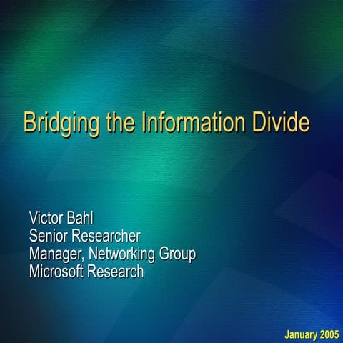 Bahl Information Divide