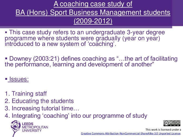 Sports Business Management case study