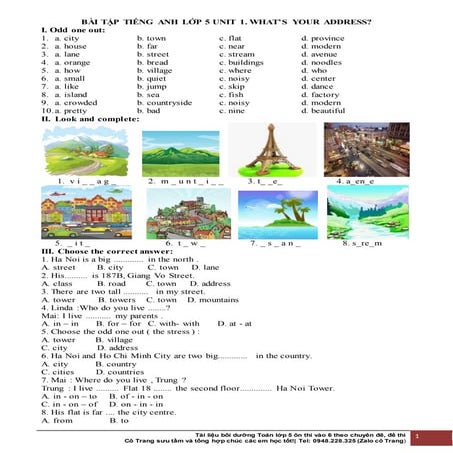 BT TIẾNG ANH 5 - CHƯƠNG TRÌNH MỚI (CẢ NĂM)