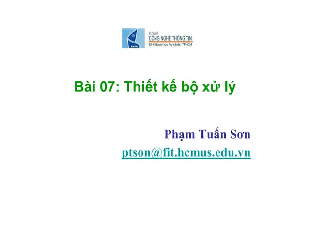 Kiến trúc máy tính và hợp ngữ bài 07