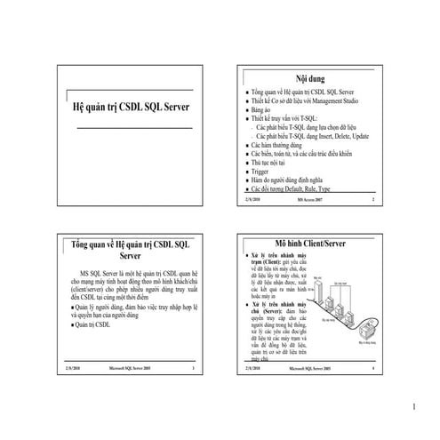 Comprehensive Overview and Design of Microsoft SQL Server Database ...