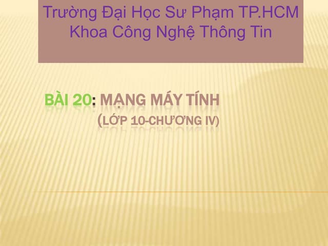 Bài 20: Mạng máy tính