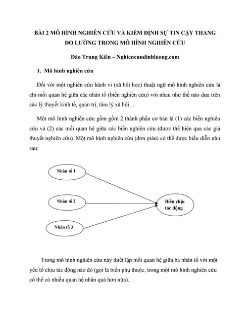 Bai 2 mo hinh nghien cuu va kiem dinh su tin cay thang do