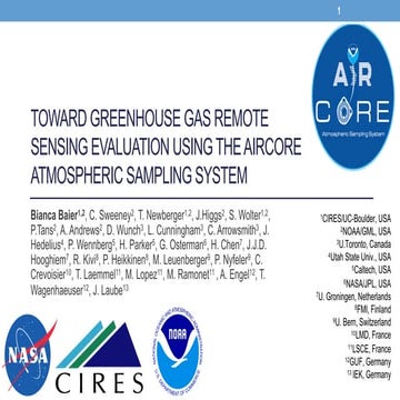 Baier, Bianca: Towards greenhouse gas remote sensing evaluation using the Air...