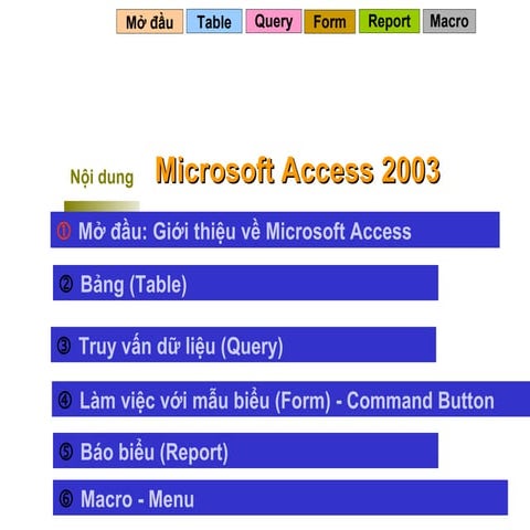 Bai giang access 12 tu table  report