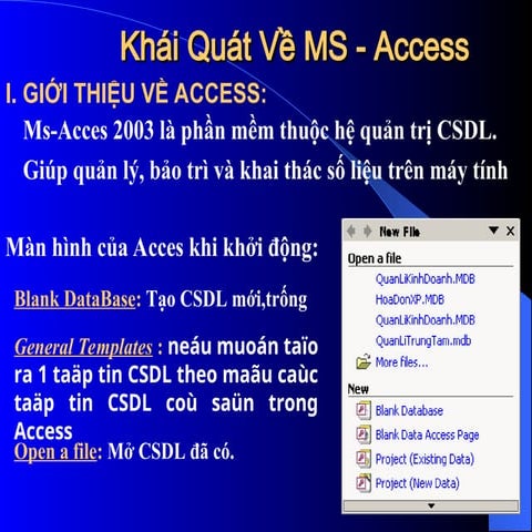 Bài giảng Cơ sở dữ liệu Table trong Access