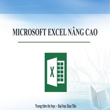 Bai giang MS Excel Nang Cao nang cao ngan hang de | PPTX