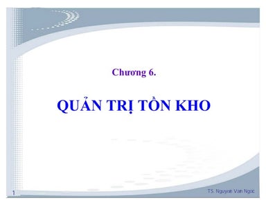 Bài giảng quản trị tồn kho