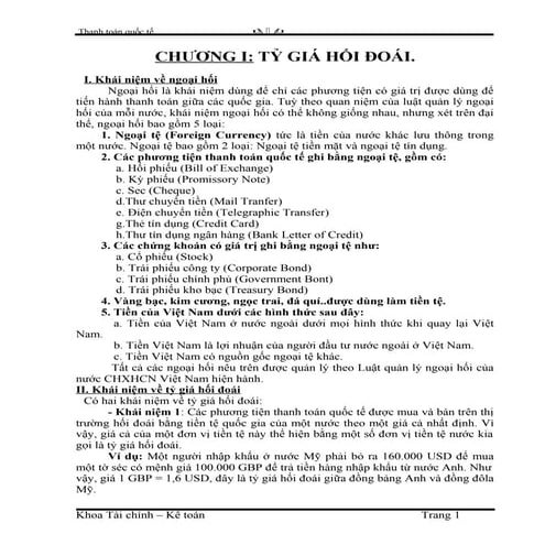 Bài giảng thanh toán quốc tế