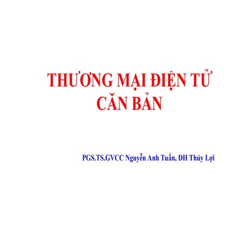 Bai Giang Thuong Mai Dien Tu Danh Cho Sinh Vien Ppt