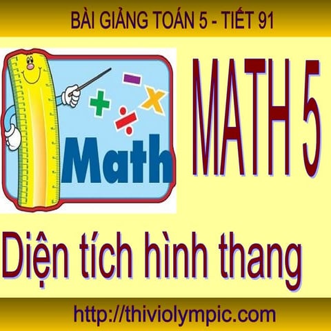 Toán 5 trang 93 Diện tích Hình thang Tiết 91 Tuần 19 